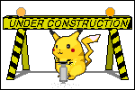 Animated image of a Pikachu using a demolition hammer in front of an Under Construction sign