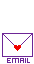 Animated GIF of an envelope that opens, letting three hearts escape, and closes. There is text undernearth the envelope that reads 'Email.'
