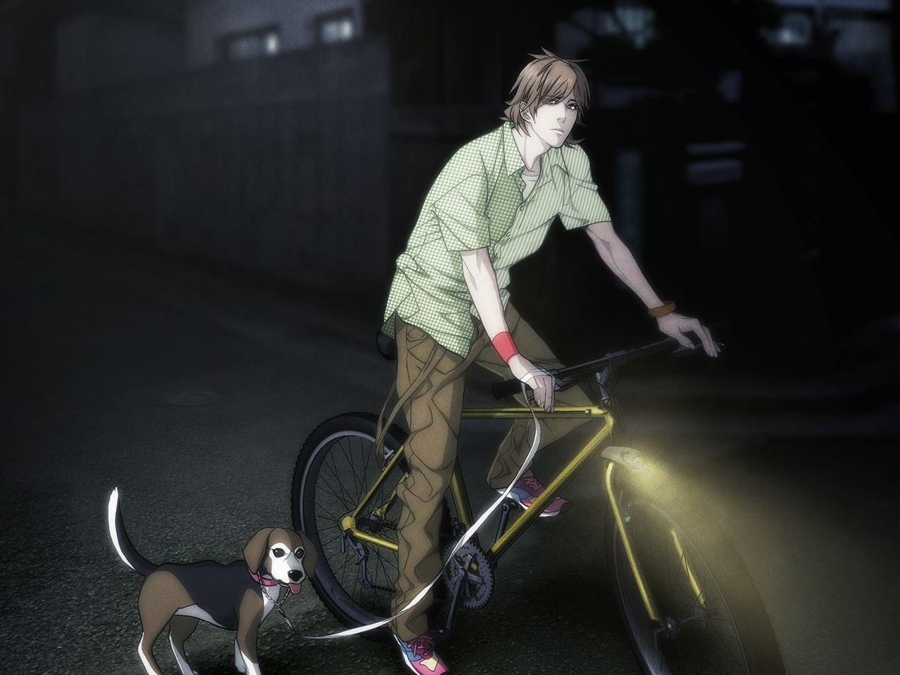 Makoto stares longingly at Youjis apartment as he walks his dog.